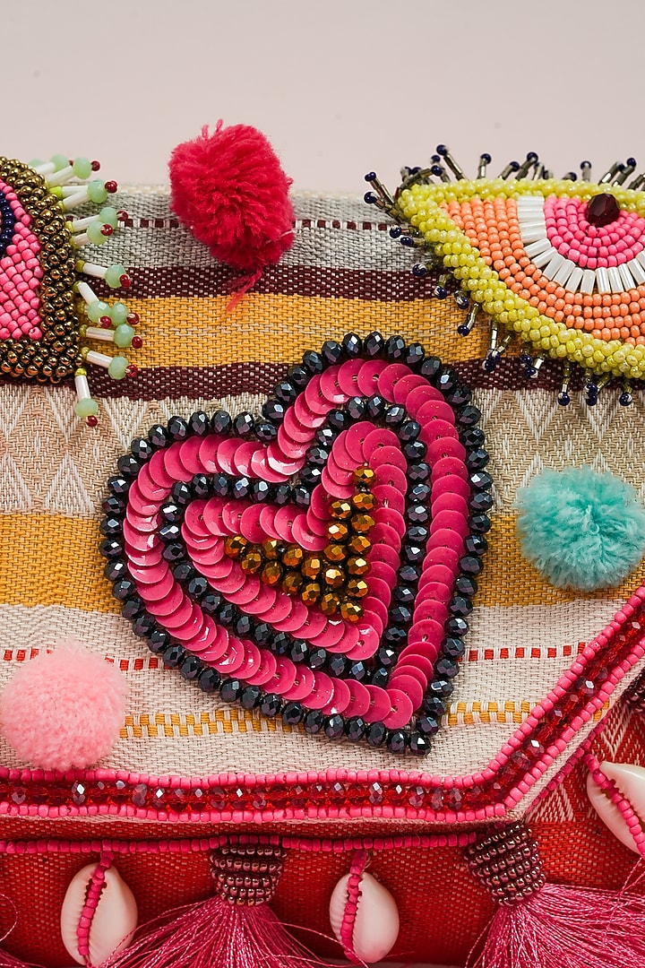 Multi-Colored Jacquard Handcrafted Bob-Eye Clutch by The Purple Sack at Pernia's Pop Up Shop