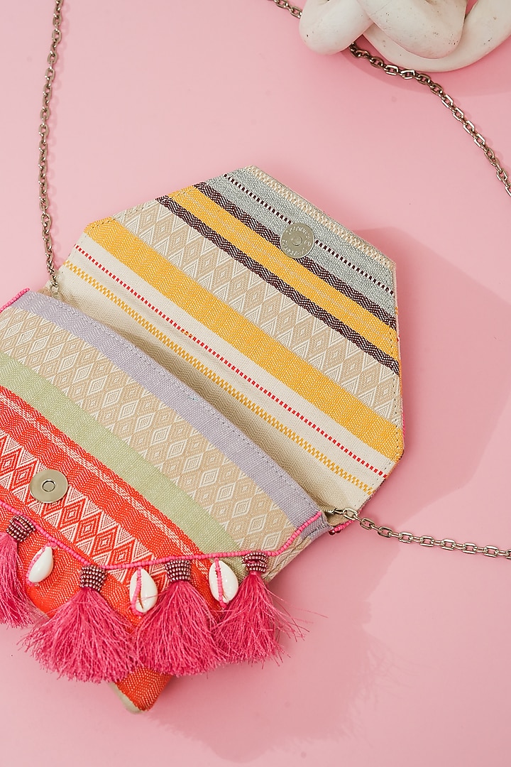 Multi-Colored Jacquard Handcrafted Bob-Eye Clutch by The Purple Sack at Pernia's Pop Up Shop