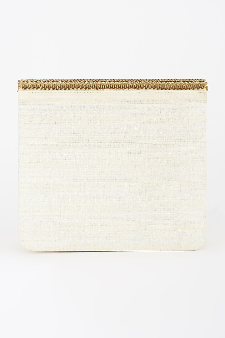 Gold Clutch With Hand Embroidery by The Purple Sack at Pernia's Pop Up Shop