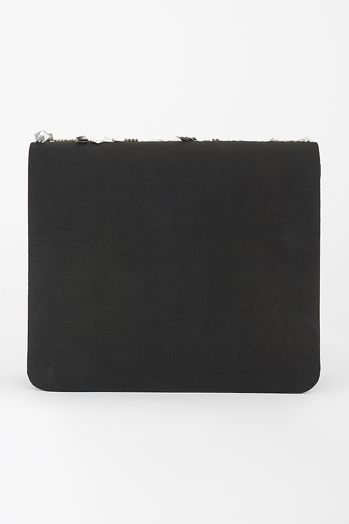 Black Hand Embroidered Clutch by The Purple Sack at Pernia's Pop Up Shop