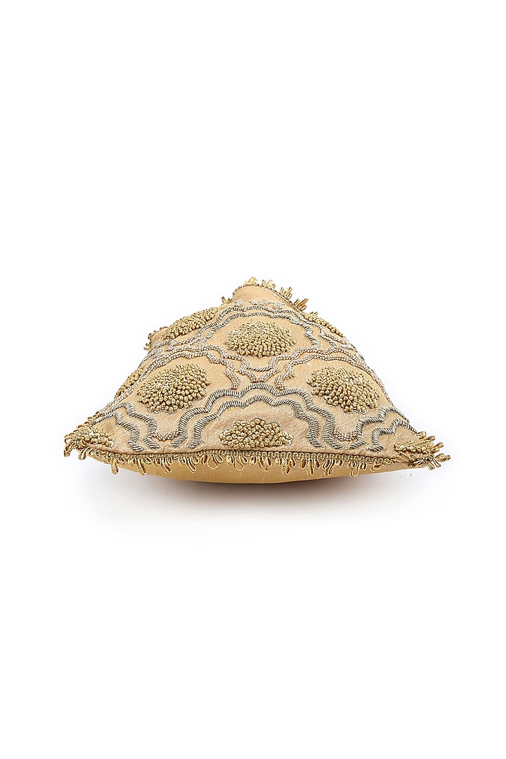 Gold Hand Embroidered Potli by The Purple Sack at Pernia's Pop Up Shop