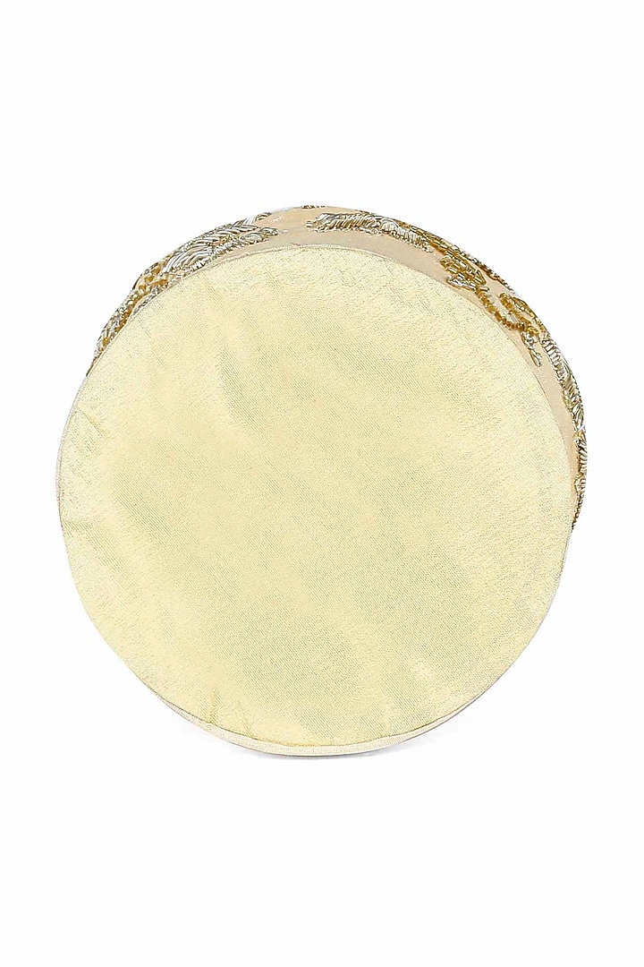 Golden Motifs Hand Embroidered Potli by The Purple Sack at Pernia's Pop Up Shop