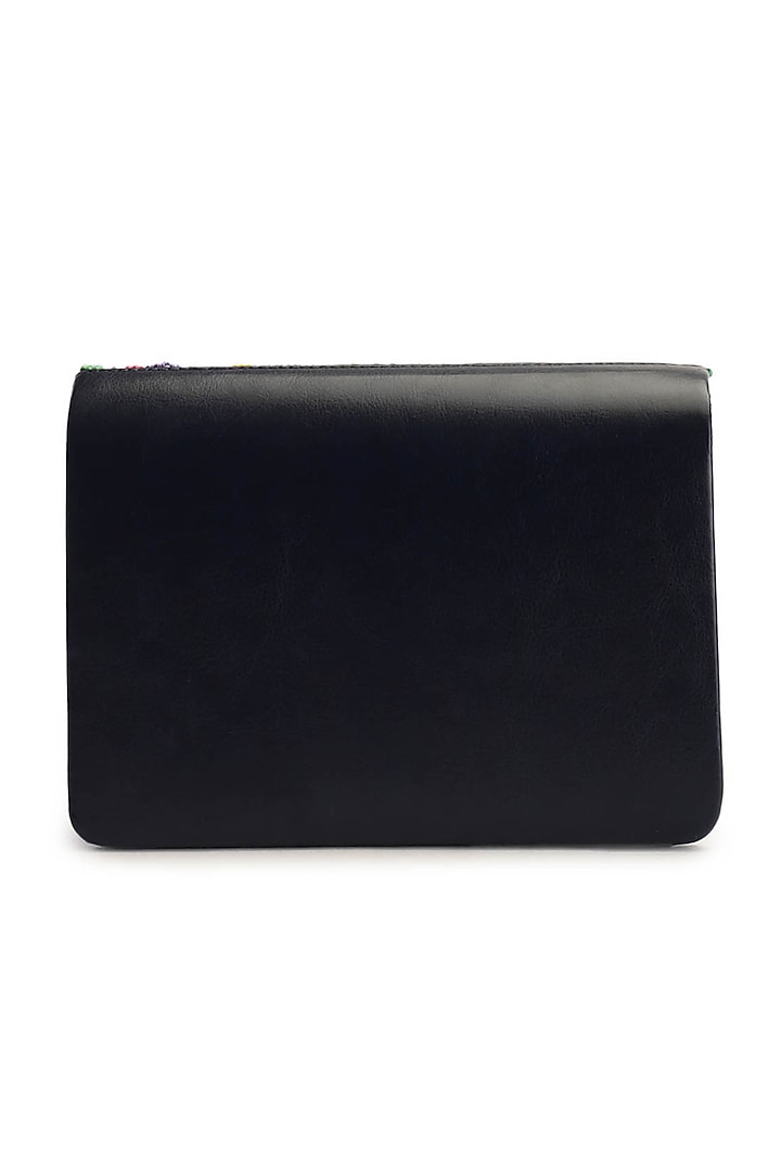 Multi Colored Hand Embroidered Clutch by The Purple Sack at Pernia's Pop Up Shop