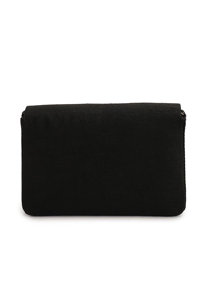 Black Embroidered Clutch by The Purple Sack at Pernia's Pop Up Shop