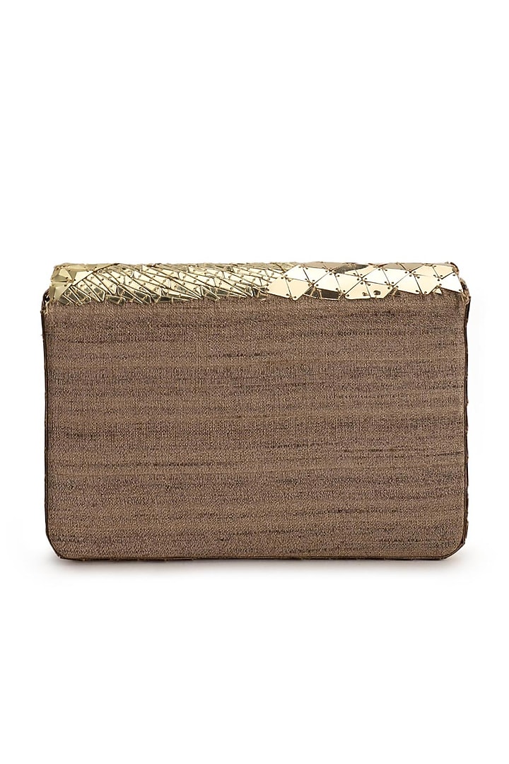 Golden Sequins Hand Embroidered Clutch by The Purple Sack at Pernia's Pop Up Shop