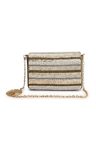 Multi Colored Hand Embroidered Clutch by The Purple Sack
