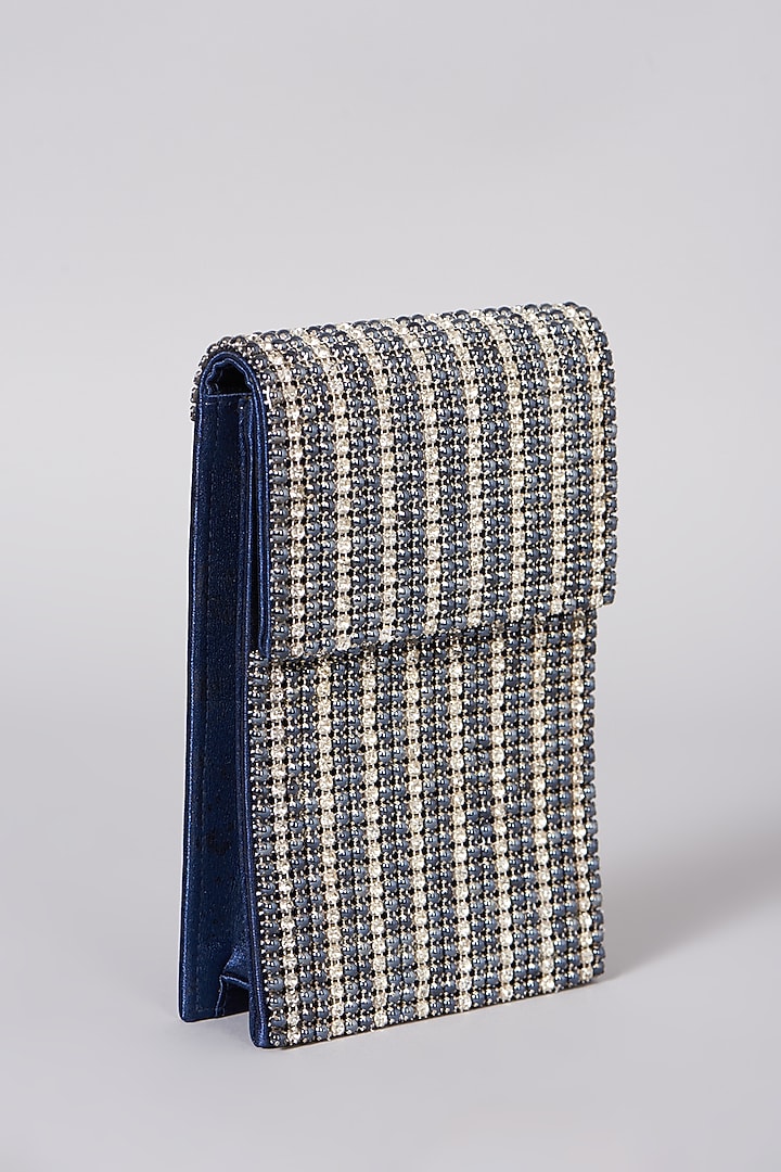 Blue Indowestern Clutch by The Purple Sack at Pernia's Pop Up Shop