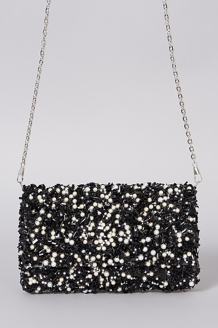 Black Indowestern Clutch by The Purple Sack at Pernia's Pop Up Shop