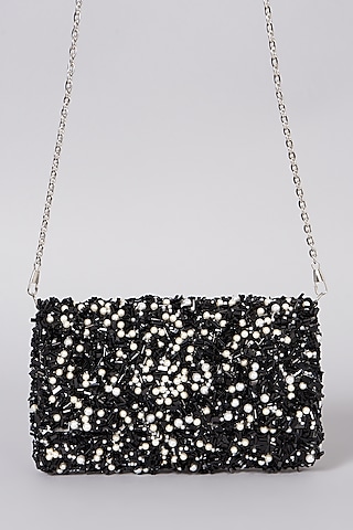 Black Indowestern Clutch by The Purple Sack