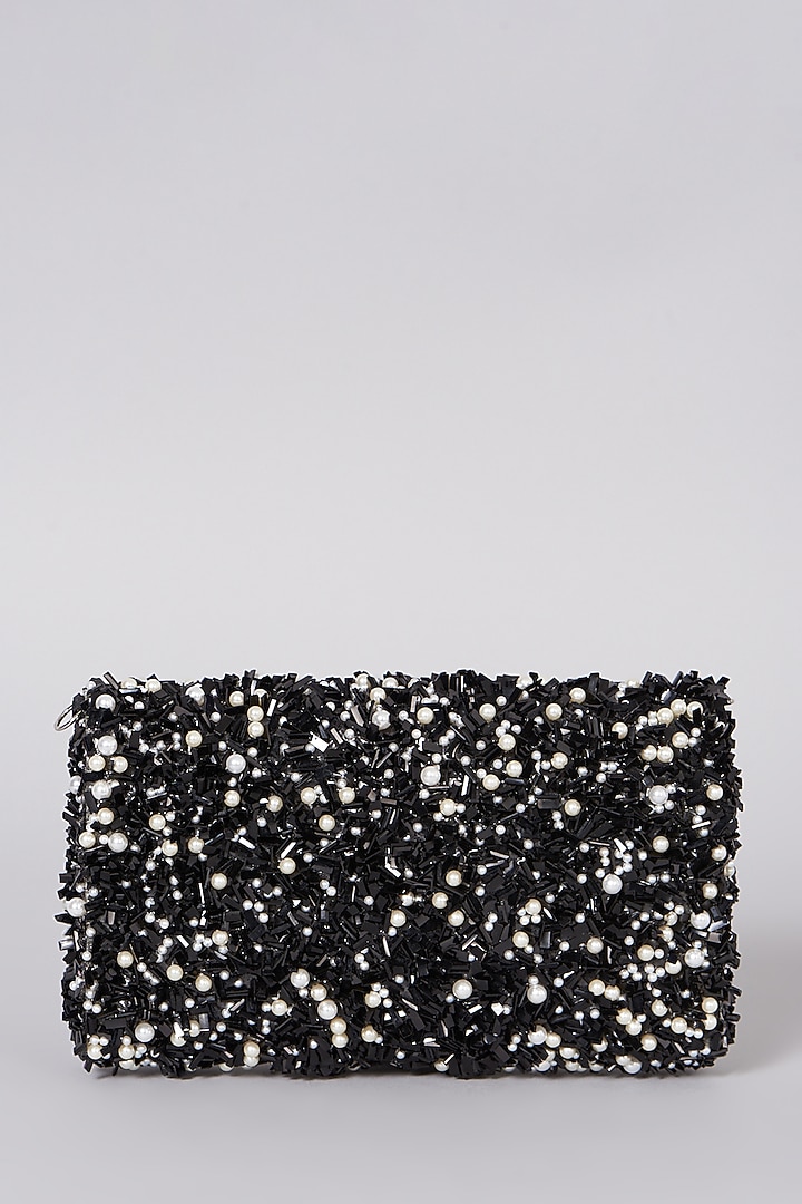 Black Indowestern Clutch by The Purple Sack at Pernia's Pop Up Shop