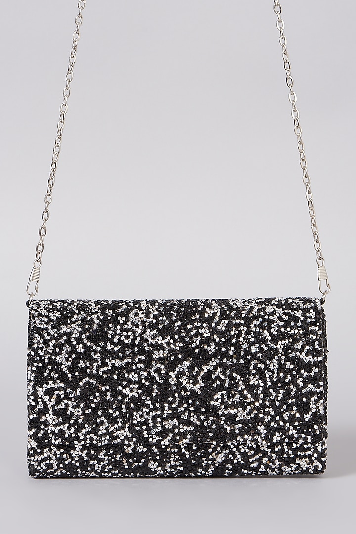 Black Clutch With Sling Chain by The Purple Sack at Pernia's Pop Up Shop
