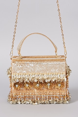 Multi-Colored Hand Embroidered Clutch by The Purple Sack