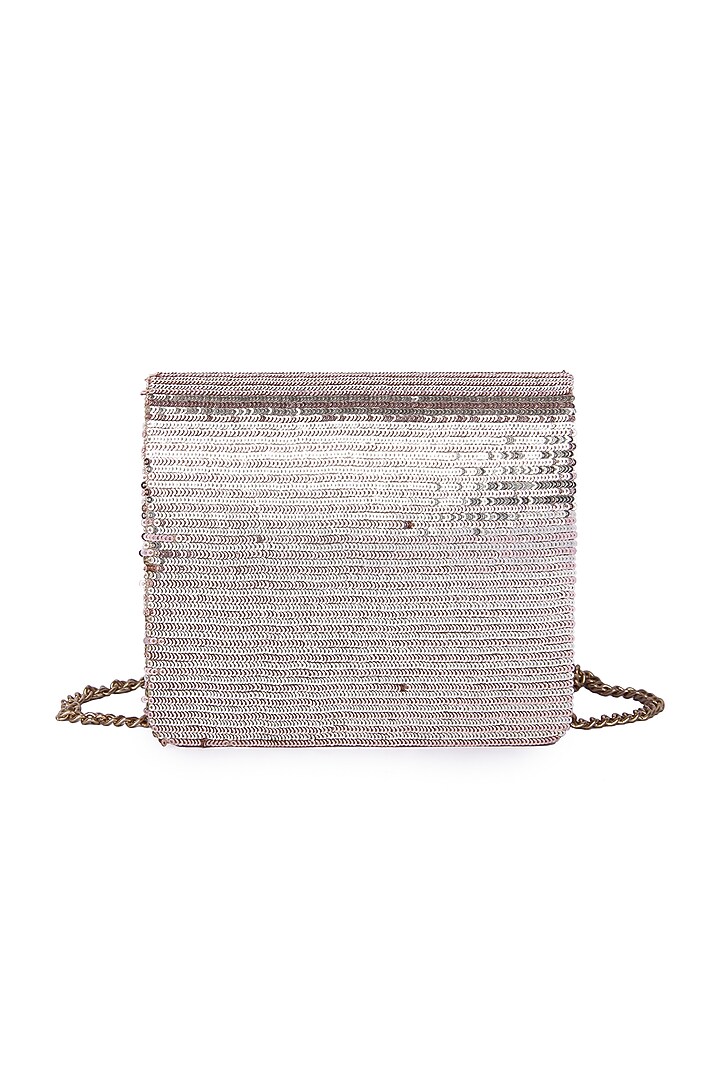 Multi-Colored Dupion Silk Hand Embroidered Clutch Bag by The Purple Sack at Pernia's Pop Up Shop