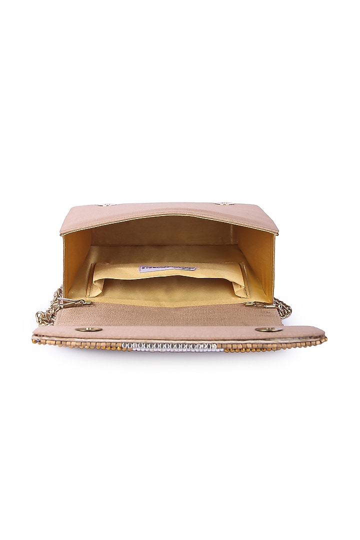 Multi-Colored Dupion Silk Hand Embroidered Clutch Bag by The Purple Sack at Pernia's Pop Up Shop