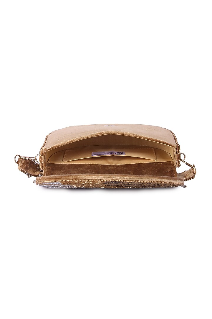 Multi-Colored Dupion Silk Hand Embroidered Clutch Bag by The Purple Sack at Pernia's Pop Up Shop
