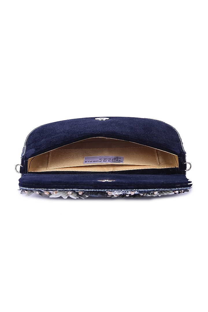 Multi-Colored Dupion Silk Hand Embroidered Clutch Bag by The Purple Sack at Pernia's Pop Up Shop