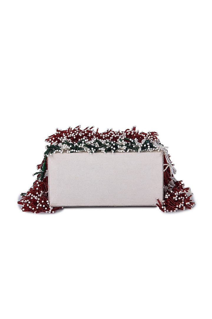 Multi-Colored Dupion Silk Hand Embroidered Clutch Bag by The Purple Sack at Pernia's Pop Up Shop