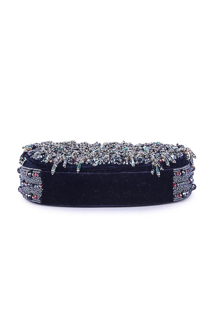 Multi-Colored Dupion Silk Hand Embroidered Clutch Bag by The Purple Sack at Pernia's Pop Up Shop