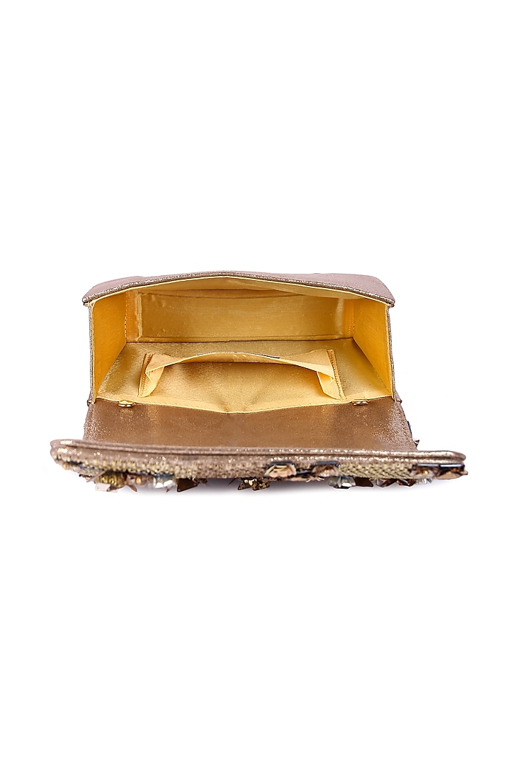 Multi-Colored Vegan Leather Hand Embroidered Clutch Bag by The Purple Sack at Pernia's Pop Up Shop