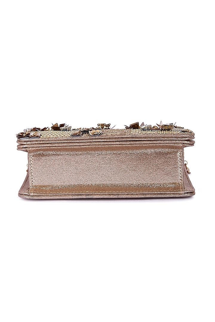 Multi-Colored Vegan Leather Hand Embroidered Clutch Bag by The Purple Sack at Pernia's Pop Up Shop