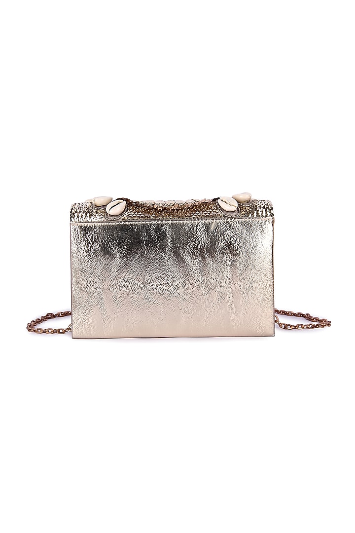 Multi-Colored Vegan Leather Hand Embroidered Clutch Bag by The Purple Sack at Pernia's Pop Up Shop