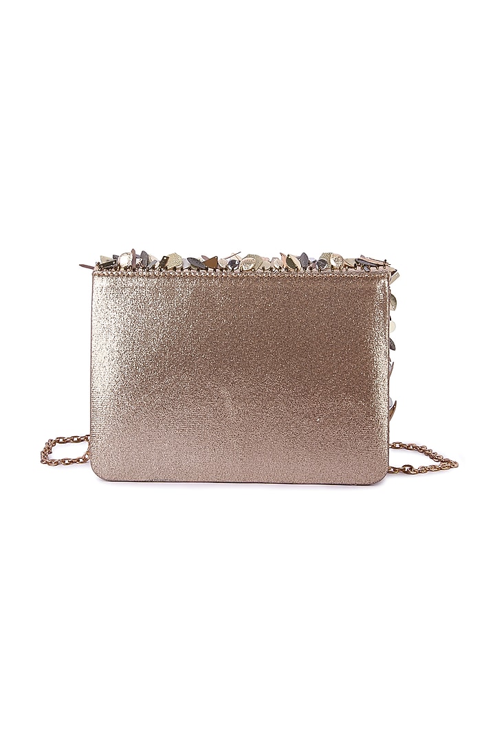 Multi-Colored Vegan Leather Hand Embroidered Clutch Bag by The Purple Sack at Pernia's Pop Up Shop