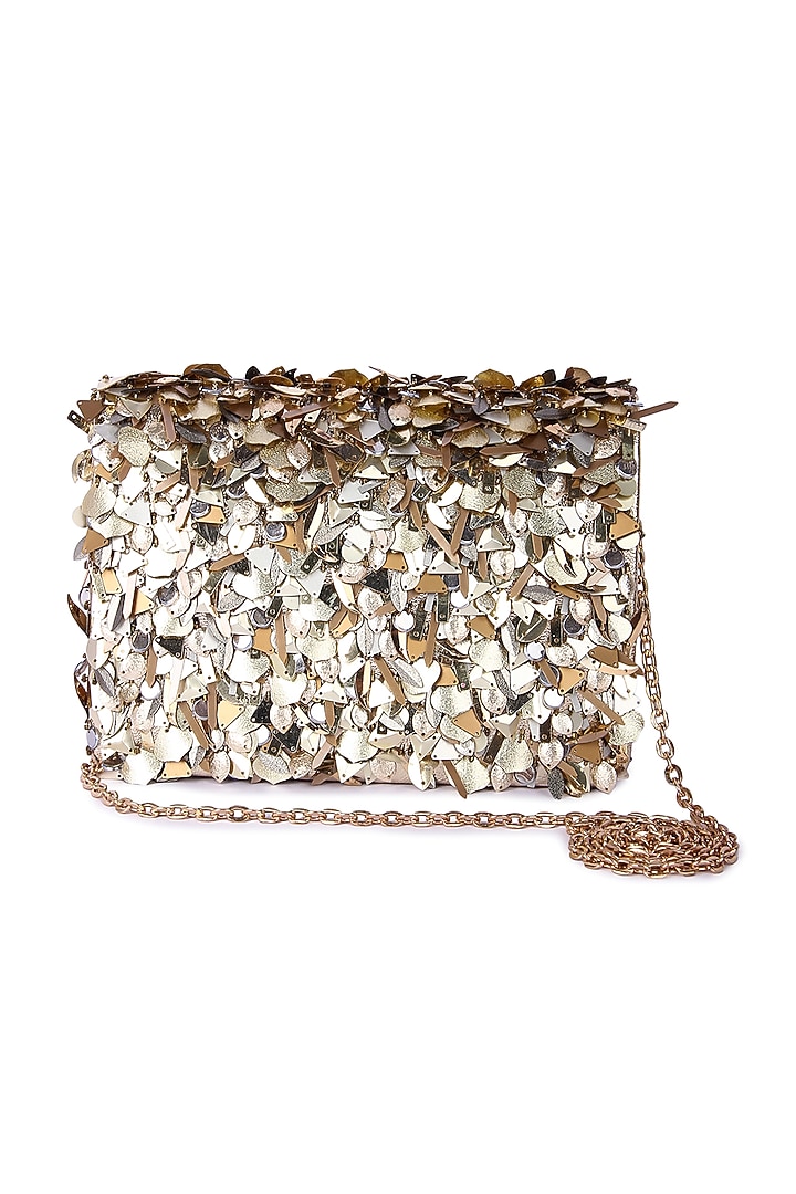 Multi-Colored Vegan Leather Hand Embroidered Clutch Bag by The Purple Sack at Pernia's Pop Up Shop