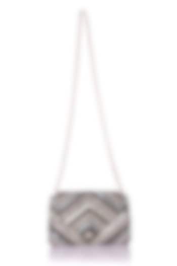 Multi-Colored Satin Hand Embroidered Clutch by The Purple Sack at Pernia's Pop Up Shop