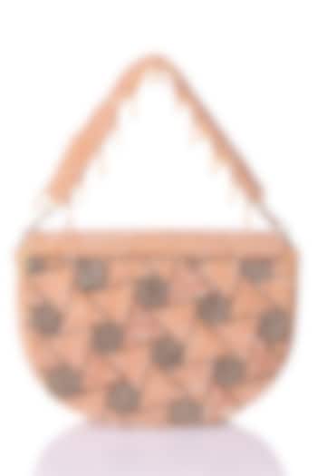 Gold Satin Hand Embroidered Clutch by The Purple Sack at Pernia's Pop Up Shop