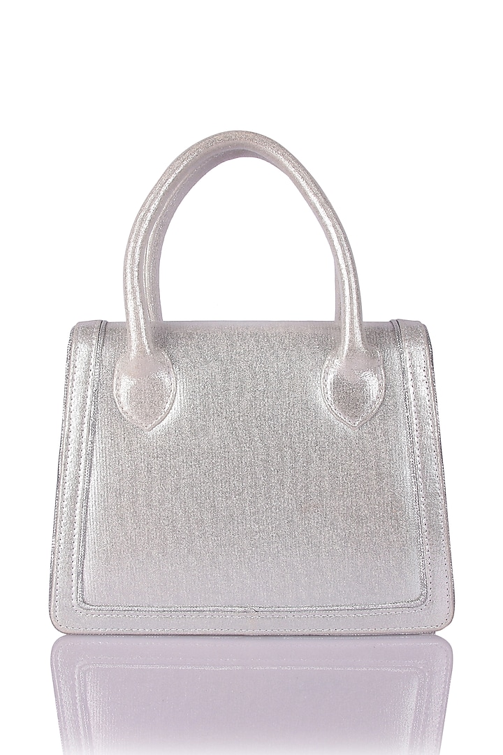 Silver Satin Clutch by The Purple Sack at Pernia's Pop Up Shop
