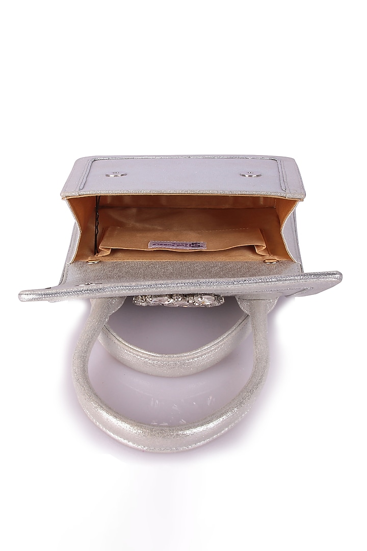 Silver Satin Clutch by The Purple Sack at Pernia's Pop Up Shop