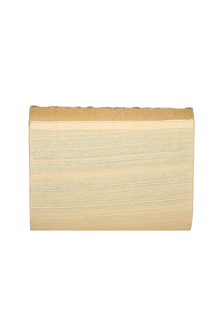 Golden Hand Embroidered Clutch by The Purple Sack at Pernia's Pop Up Shop