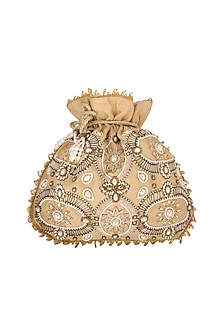 Golden Embroidered Potli Design by The Purple Sack at Pernia's Pop Up ...