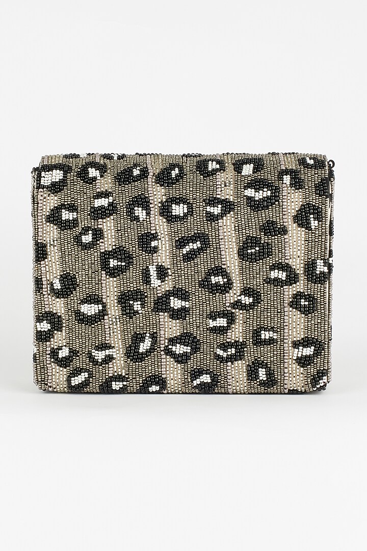 Black Hand Embroidered Clutch by The Purple Sack at Pernia's Pop Up Shop