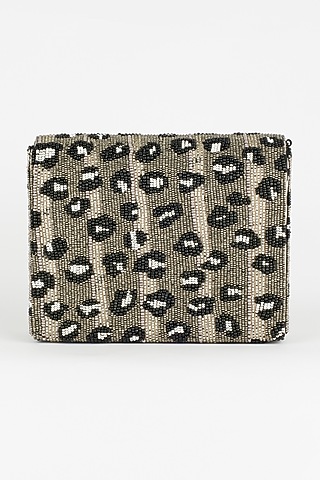 Black Hand Embroidered Clutch by The Purple Sack