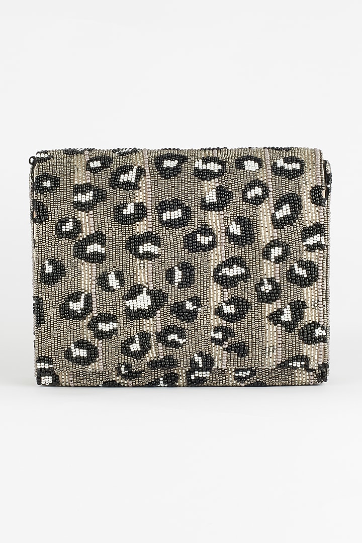 Black Hand Embroidered Clutch by The Purple Sack at Pernia's Pop Up Shop