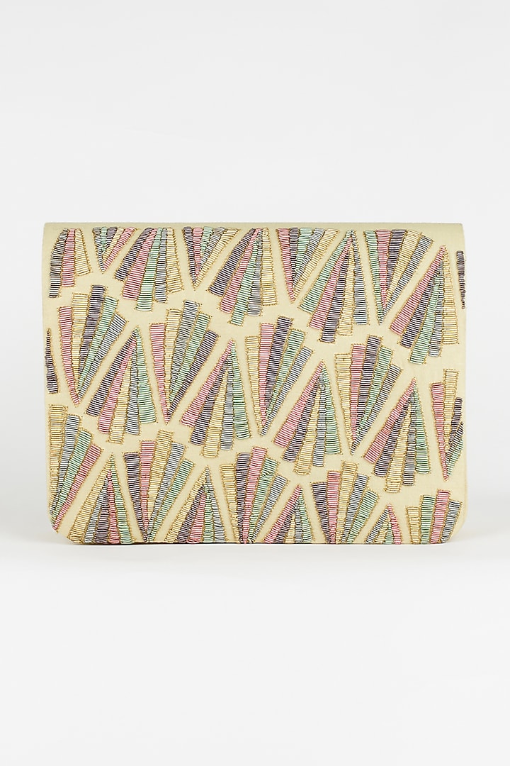Multi-Colored Embroidered Clutch by The Purple Sack
