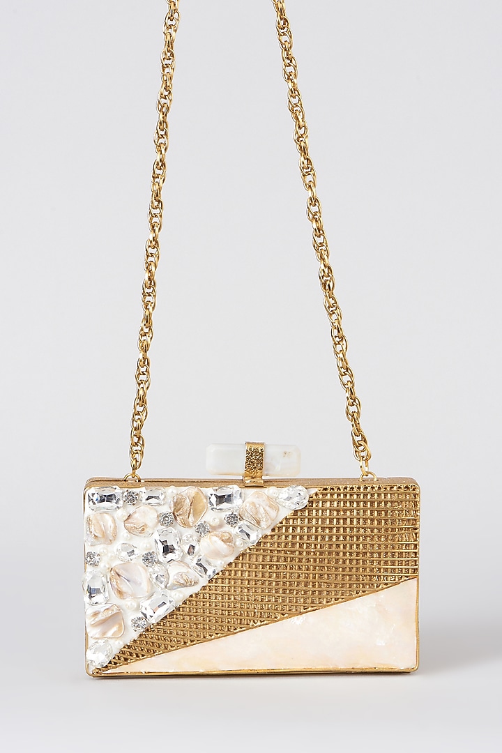 Multi-Colored Embellished Box Clutch by The Purple Sack at Pernia's Pop Up Shop