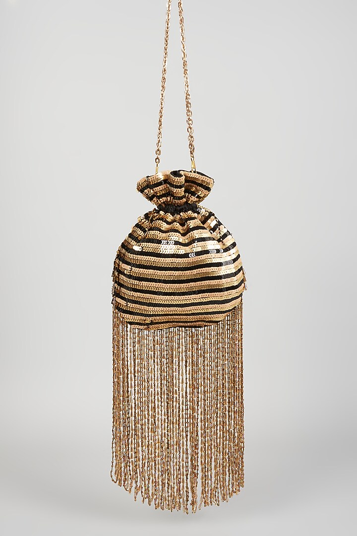 Gold Embroidered Potli by The Purple Sack at Pernia's Pop Up Shop