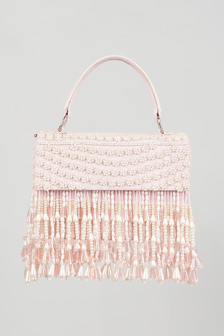 Pink Beaded Box Clutch by The Purple Sack at Pernia's Pop Up Shop