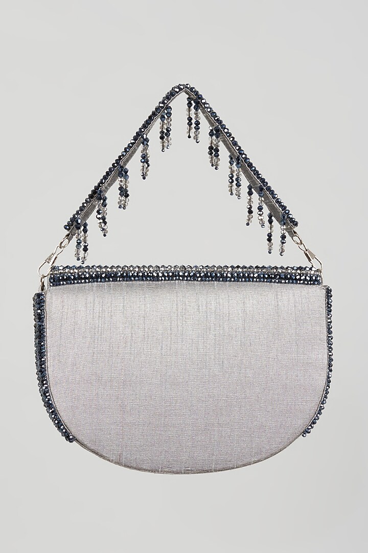 Blue Embroidered Bag by The Purple Sack at Pernia's Pop Up Shop