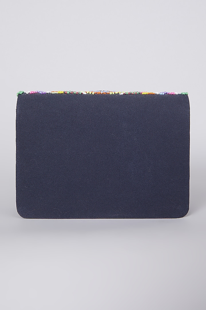 Multi Colored Hand Embroidered Clutch by The Purple Sack at Pernia's Pop Up Shop