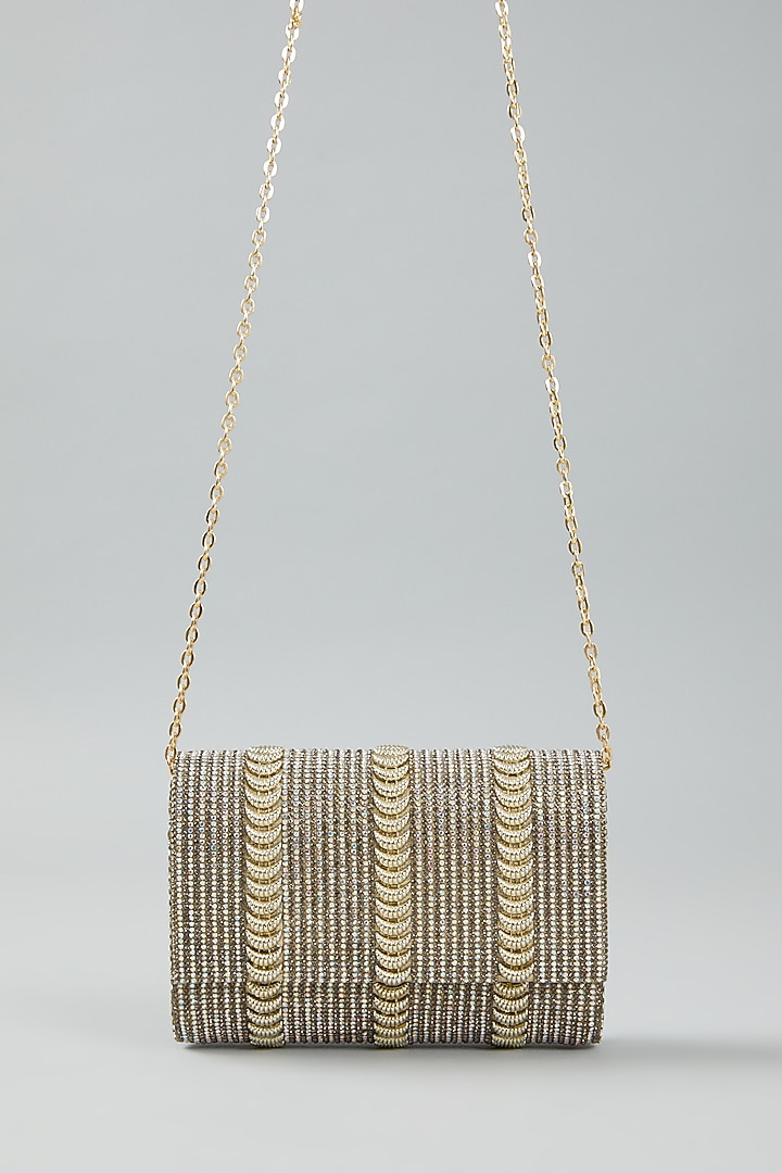 Multi-Coloured Hand Embroidered Clutch Bag by The Purple Sack at Pernia's Pop Up Shop