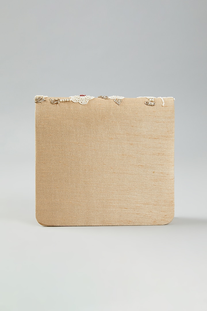 Multi-Coloured Raw Silk Embroidered Clutch Bag by The Purple Sack at Pernia's Pop Up Shop