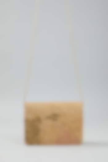 Gold Hand Embroidered Clutch Bag by The Purple Sack at Pernia's Pop Up Shop