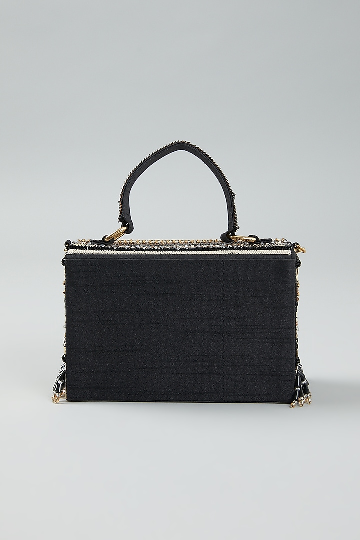 Black Embroidered Clutch Bag by The Purple Sack at Pernia's Pop Up Shop