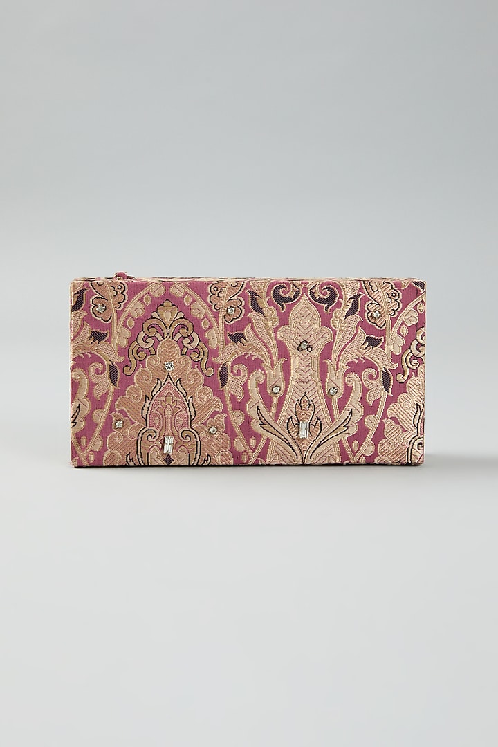 Pink Embroidered Clutch Bag by The Purple Sack at Pernia's Pop Up Shop