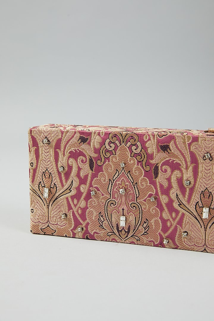 Pink Embroidered Clutch Bag by The Purple Sack at Pernia's Pop Up Shop