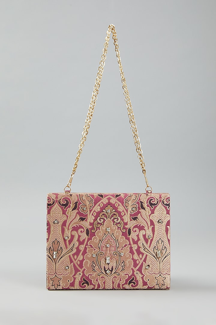 Multi-Coloured Embroidered Clutch Bag by The Purple Sack at Pernia's Pop Up Shop