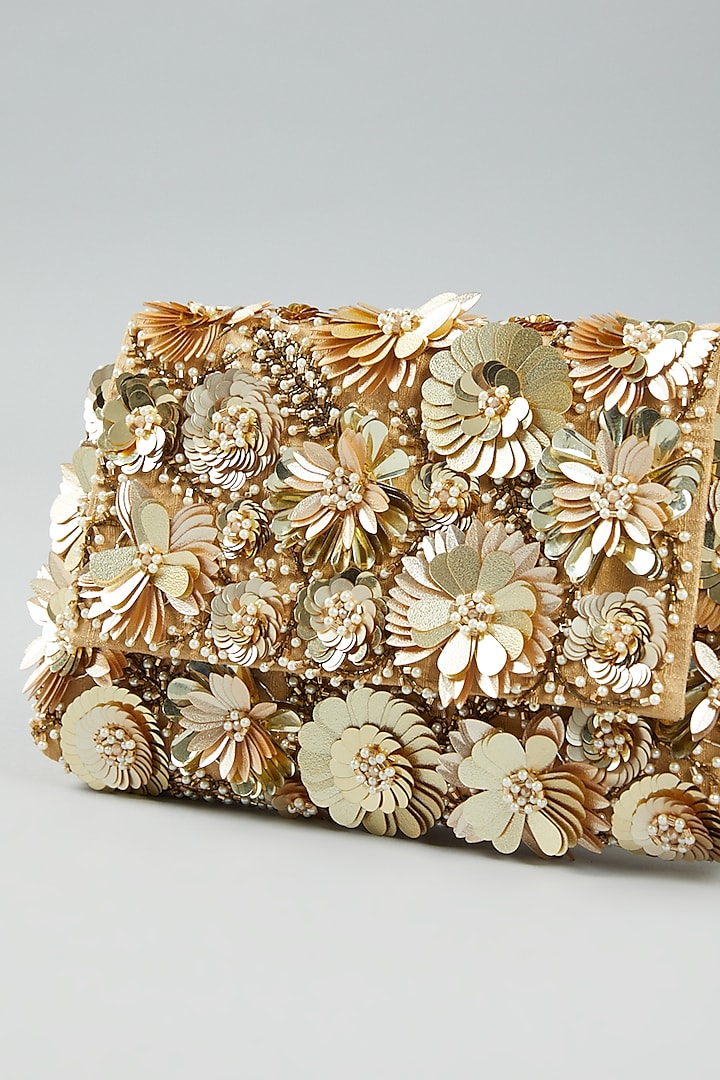 Gold Embroidered Clutch Bag by The Purple Sack at Pernia's Pop Up Shop